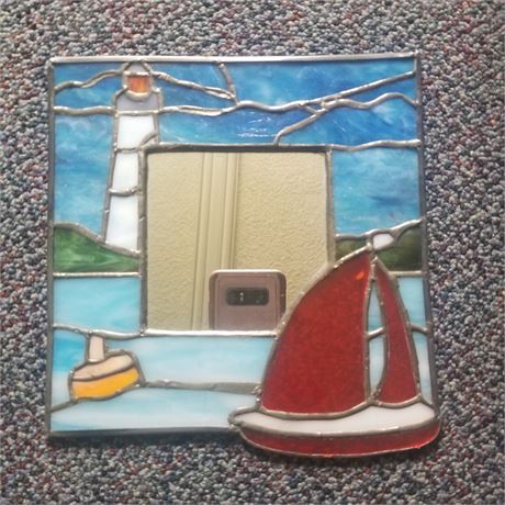 Stained Glass Sailboat Picture Frame