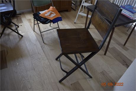 Wood counter height bar stool.