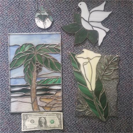 Assorted Stained Glass Window Art