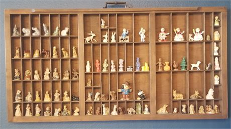 Antique Printer's Box w/ Collectible Miniatures