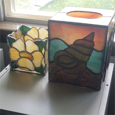 Stained Glass Tissue Holder & Trinket Box