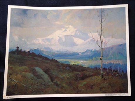 4 Sydney Laurence Large Copyright Bank of Alaska Prints c. 1965