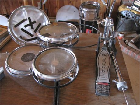 Drums and Accessories on Table