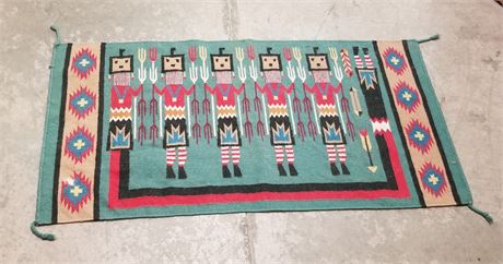 Woven Native American Rug - 62x32