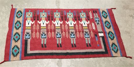 Woven Native American Rug - 62x31