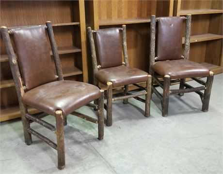 3 Log Style Chairs