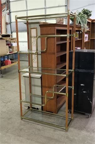 Glass 4 Tier Shelving Unit - 37x16x78