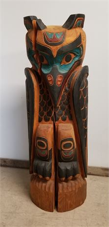 George Gulli (Victor, MT) Hand Carved Totem - 16x48