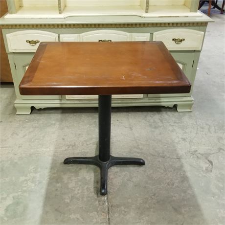 Small Cast Iron Base Table w/ Wood Top - 30x24