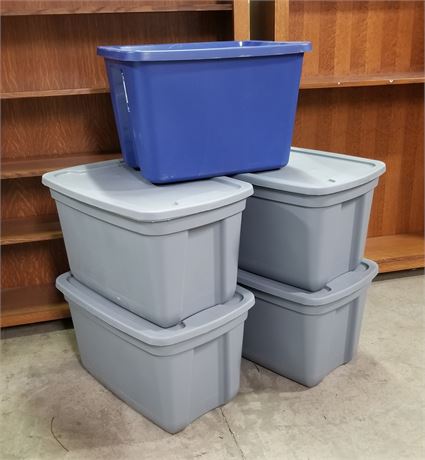 5 - 18 Gal. Lidded Totes