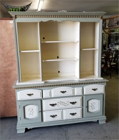 2 Piece Vintage Hutch - 52x18x74