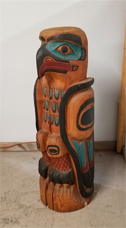 George Gulli (Victor, MT) Hand Carved Totem - 14x50