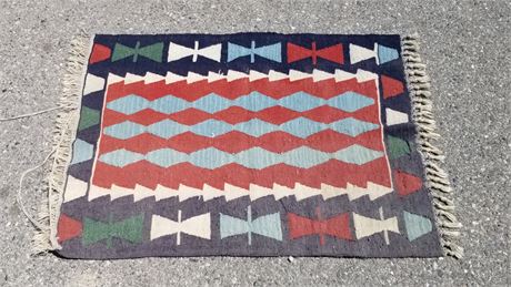 Woven Native American Rug - 45x34