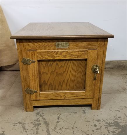 White Clad Repro Ice Box Accent Table - 24x28