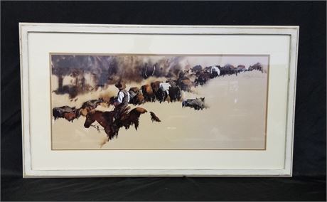 Signed & Numbered Cattle Drive Print - 40x22