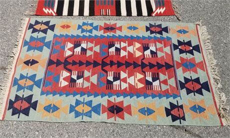 Woven Native American Rug - 65x42