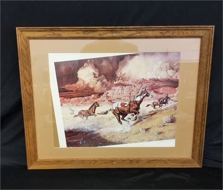 Framed & Signed Carlos Hadaway Print (Needs Reset)  - 27x20