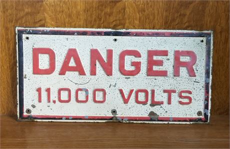 Vintage Metal "Danger" Sign - 15x7