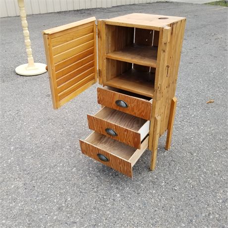 Wood Cabinet w/ Drawers - 15x12x32