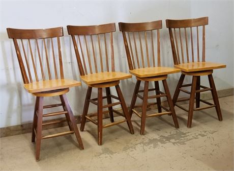 4 Wood Swivel Stools -25" Chair Height