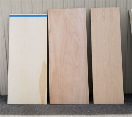 3 Solid Wood Door Slabs - 24x76 &  2 - 32x80