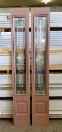 2 Wood Frame Double Glazed Side Light Windows - 12x80