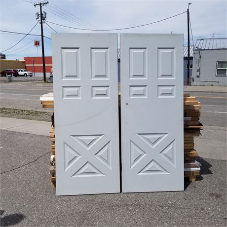 2 Steel Clad Solid Core Door Slabs - 79 1/4 x 32