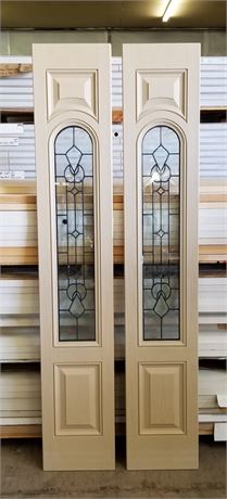 2 Wood Frame Double Glazed Side Light Windows - 12x80