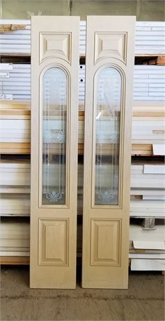 2 Wood Frame Double Glazed Side Light Windows - 12x80