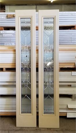 2 Wood Frame Double Glazed Side Light Windows - 12x80