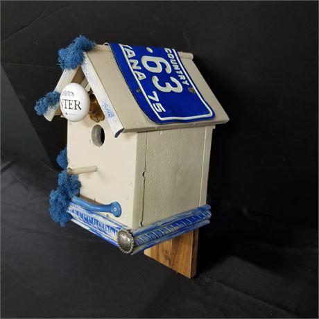 Antique MT License Plate Birdhouse