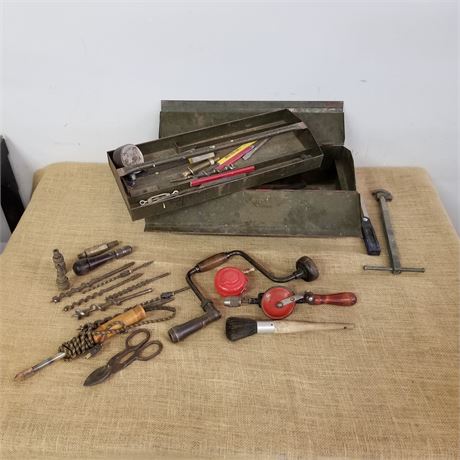 Vintage Tools & Metal Caddy