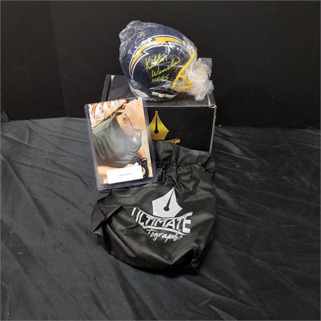 Singed Kellen Winslow HOF 95 Mini Helmet w/ cert.