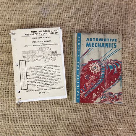 2 Vintage Military Auto Mechanics Books