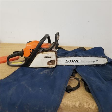 16" Stihl MS211 Chainsaw & Chaps SZ Lg 40...Will not start !!