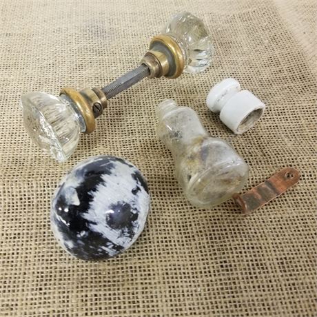 Vintage Glass Door Handle & Pulls