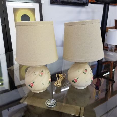 2 Vintage Table Lamps - 13"h