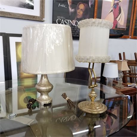 2 Vintage Table Lamps - 22"h