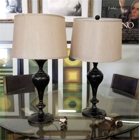 2 Metal Table Lamps - 30"h