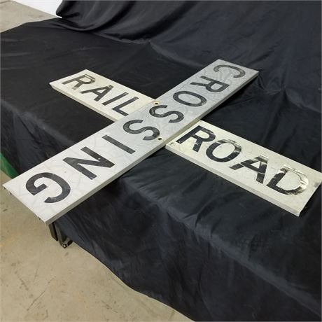 Genuine Metal RR Crossing Sign - 4ft x 4"