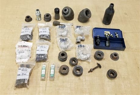 Assorted Pipe Clamp Pads, Ribs, Cutter Bits, & Elbows