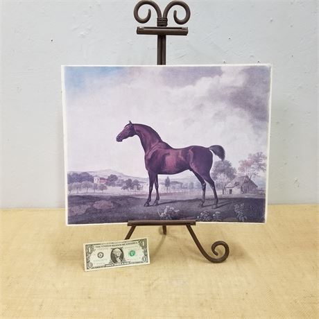 Cool Horse Print & Nice Wrought Iron Easel
