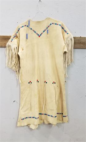 Buckskin Native American Beaded Dress
