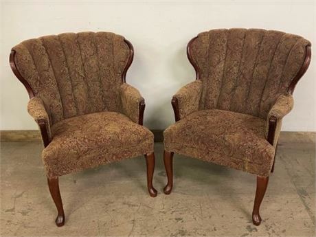 Pair of Super Comfortable Parlor Chairs - 38" Tall