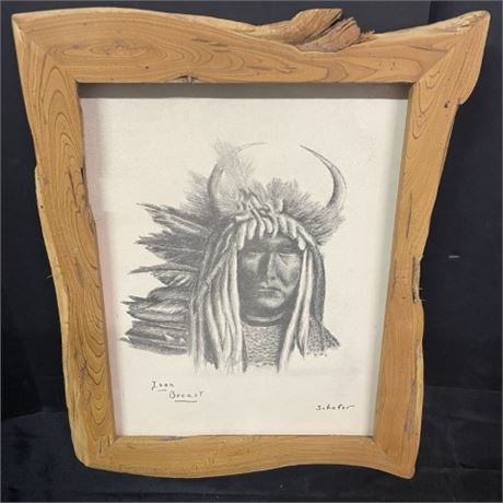Signed & Framed Drawing of Iron Breast - 11x14