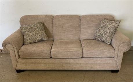 Nice 7ft Taupe Sofa - Only 1 yr Old