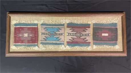 Southwest Native American Rug Patterns Wall Hanging - 25x10