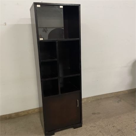 Tall Black Cabinet w/ Shelving - 25x18x76