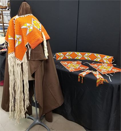 Native American Beaded Shawl/Belt/Gauntlets/Wrist Cuffs