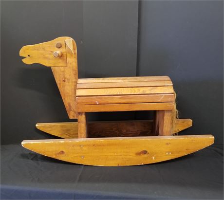 Vintage Wood Rocking Horse -  36x26